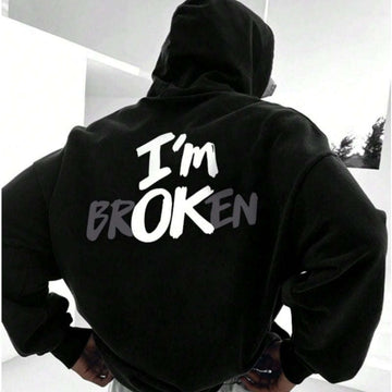 "I’m OK" Graphic Hoodie – European Size | Men’s Hip Hop Streetwear Pullover PLAYAAS CULTURE 