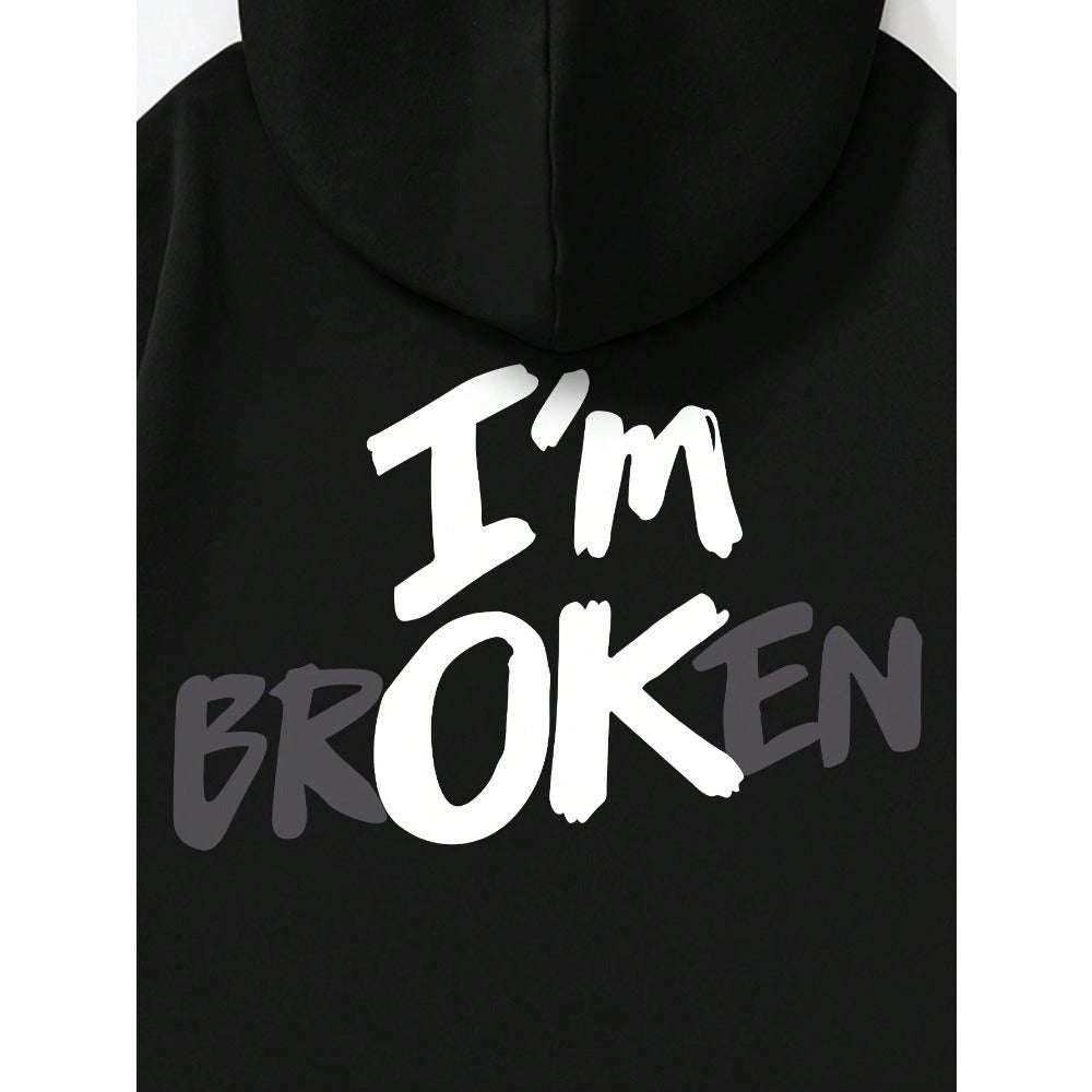 "I’m OK" Graphic Hoodie – European Size | Men’s Hip Hop Streetwear Pullover PLAYAAS CULTURE 