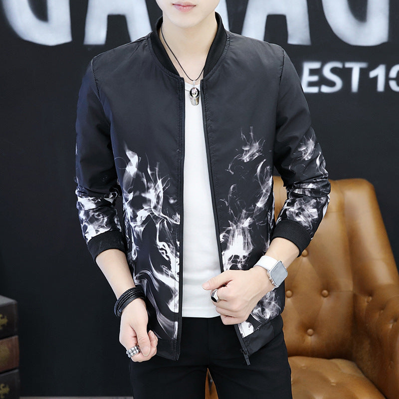 mens printed collar coat jacket stylish streetwear fashion jacket men casual outfit