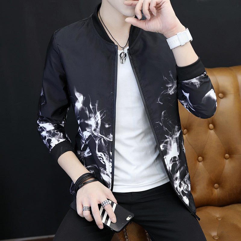 mens printed collar coat jacket stylish streetwear fashion jacket men casual outfit