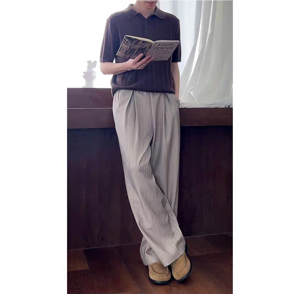 Men’s Stylish Loose-Fit Straight-Leg Pants – Casual Fashion Trousers