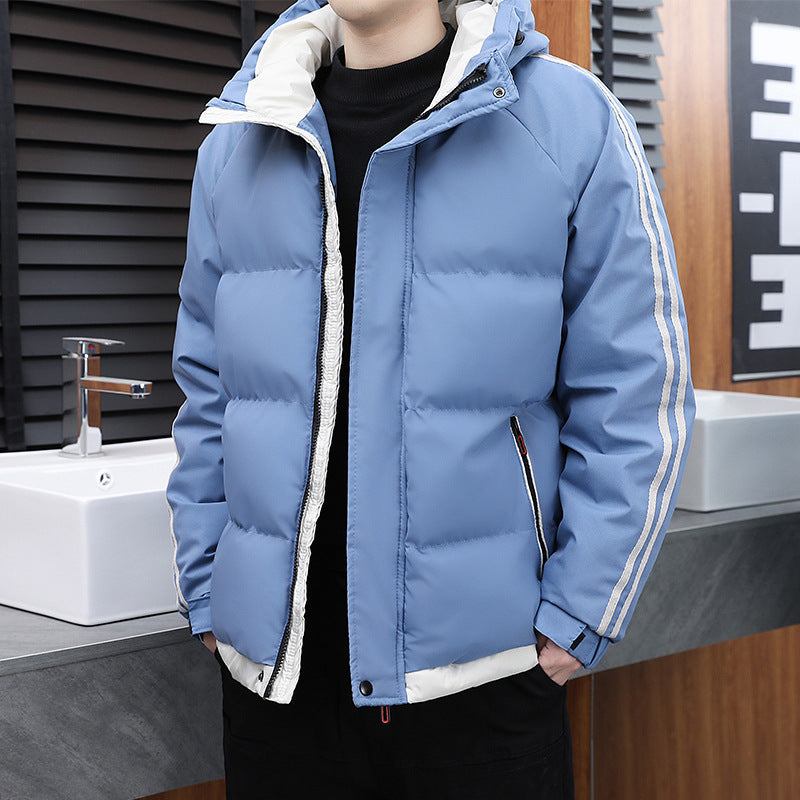 Thickened Warm New-Style Mens Korean-Style Hooded Casual Jacket