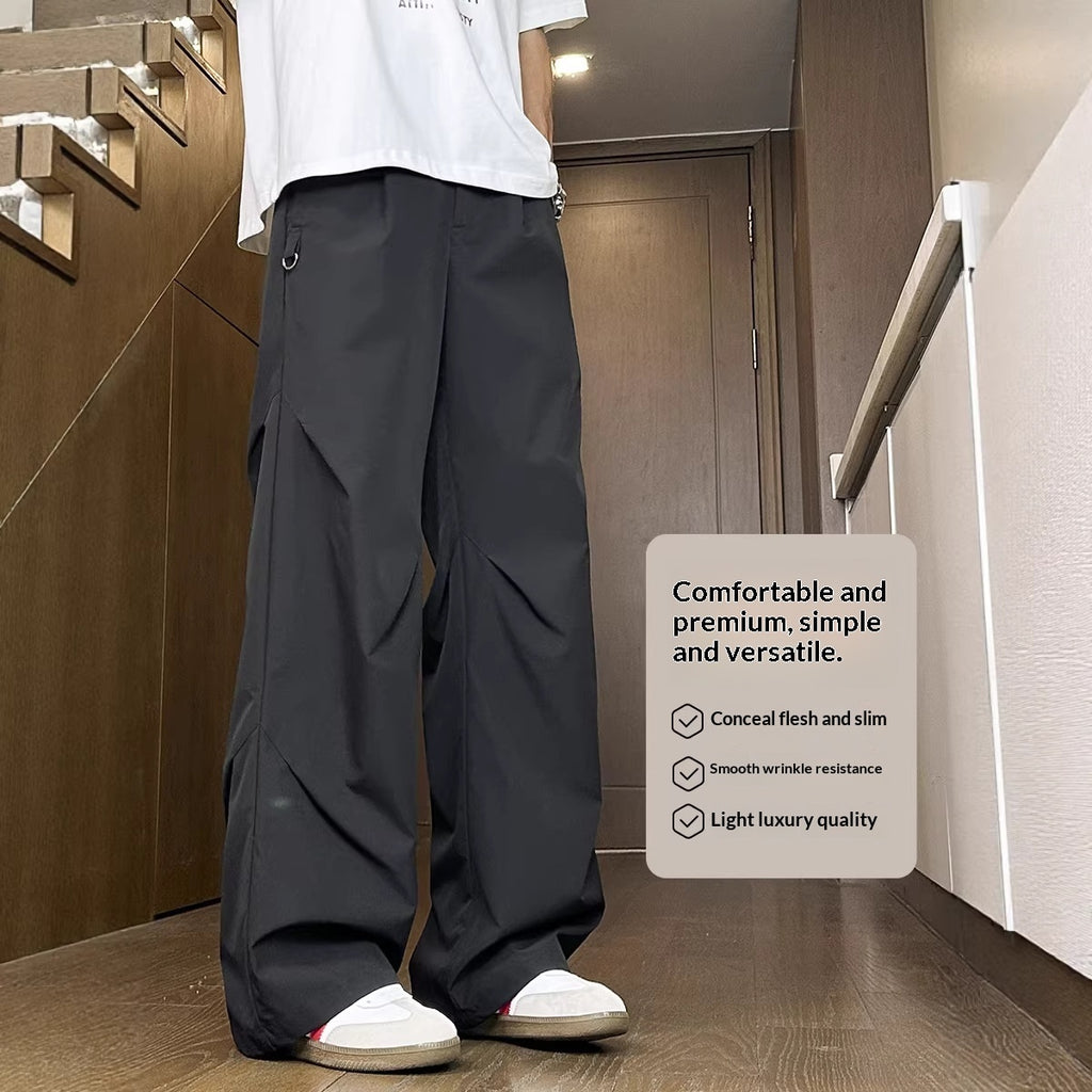 Large-size Straight-leg Casual Trousers For Fall