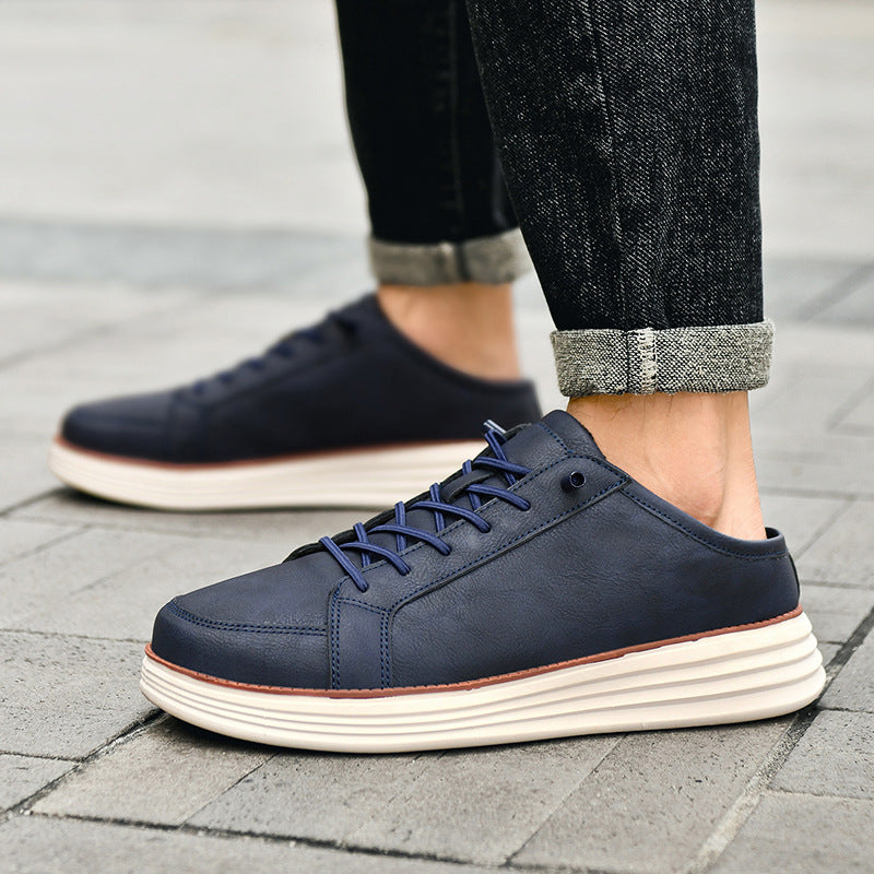 Mens Casual Lace-up Thermal Fleece-lined Chunky-soled Cotton Shoes