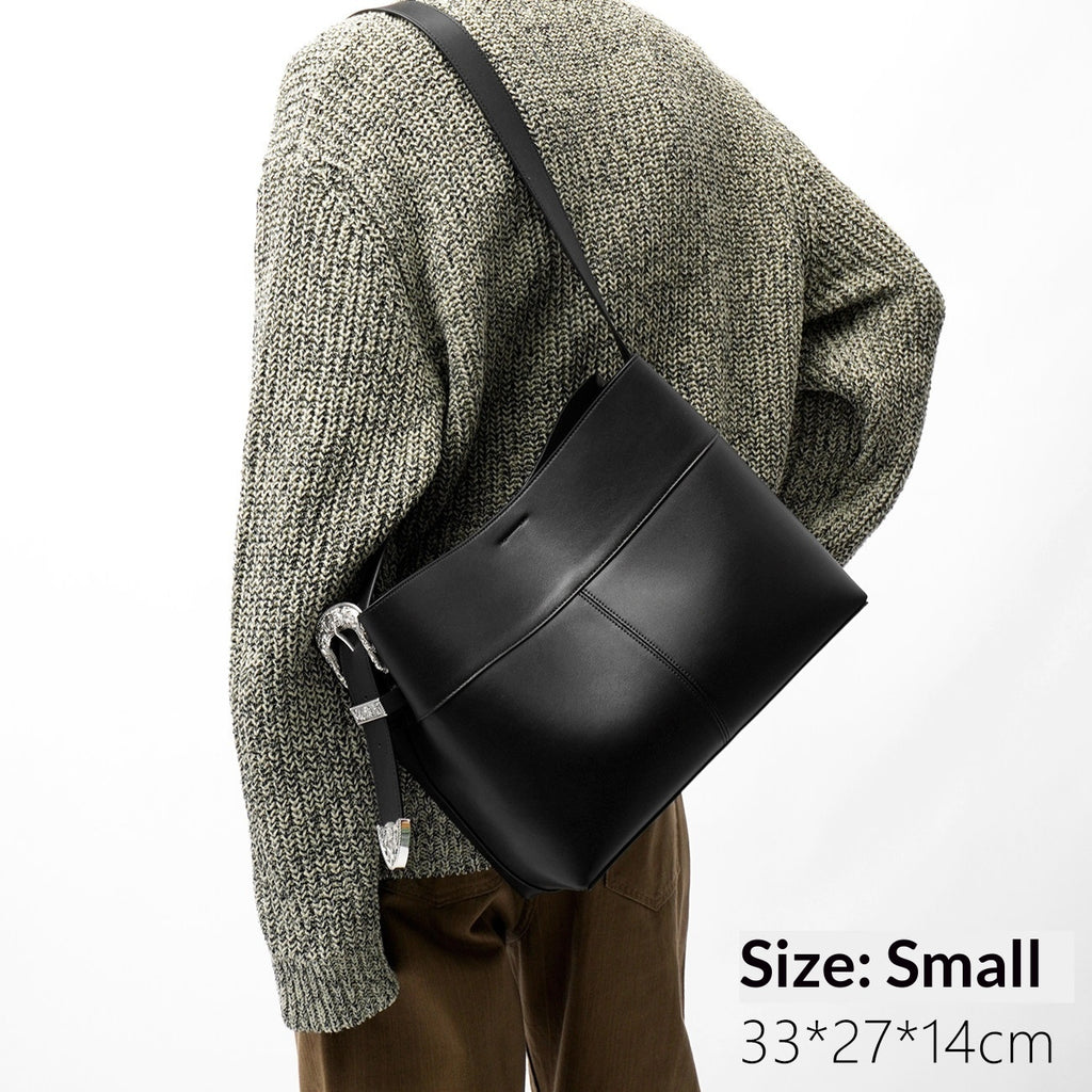 Large Silver Designer Bag for Men – Niche Fashion Metallic Shoulder Bag