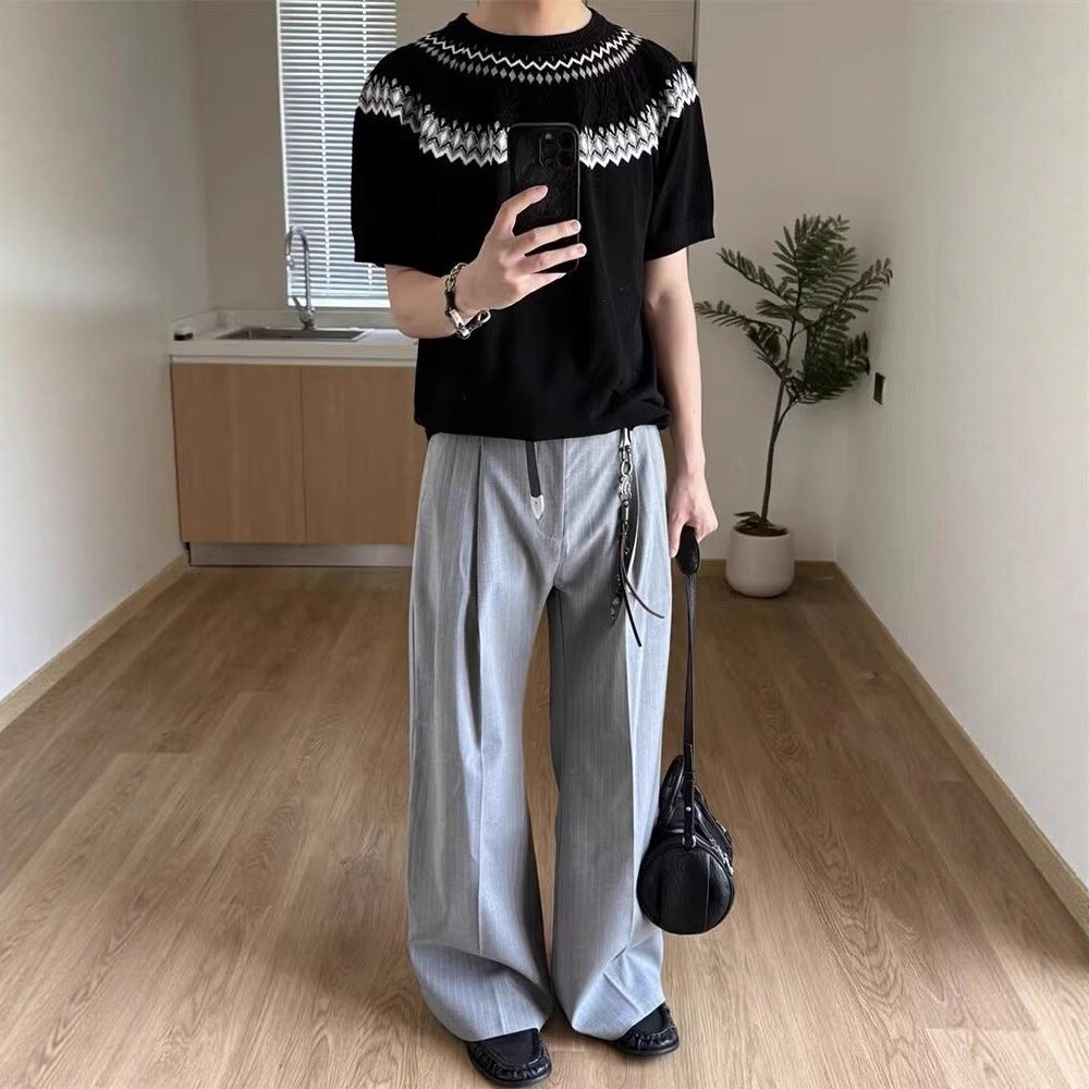 A-line Wide-leg Casual Pants With A Three-dimensional Cut