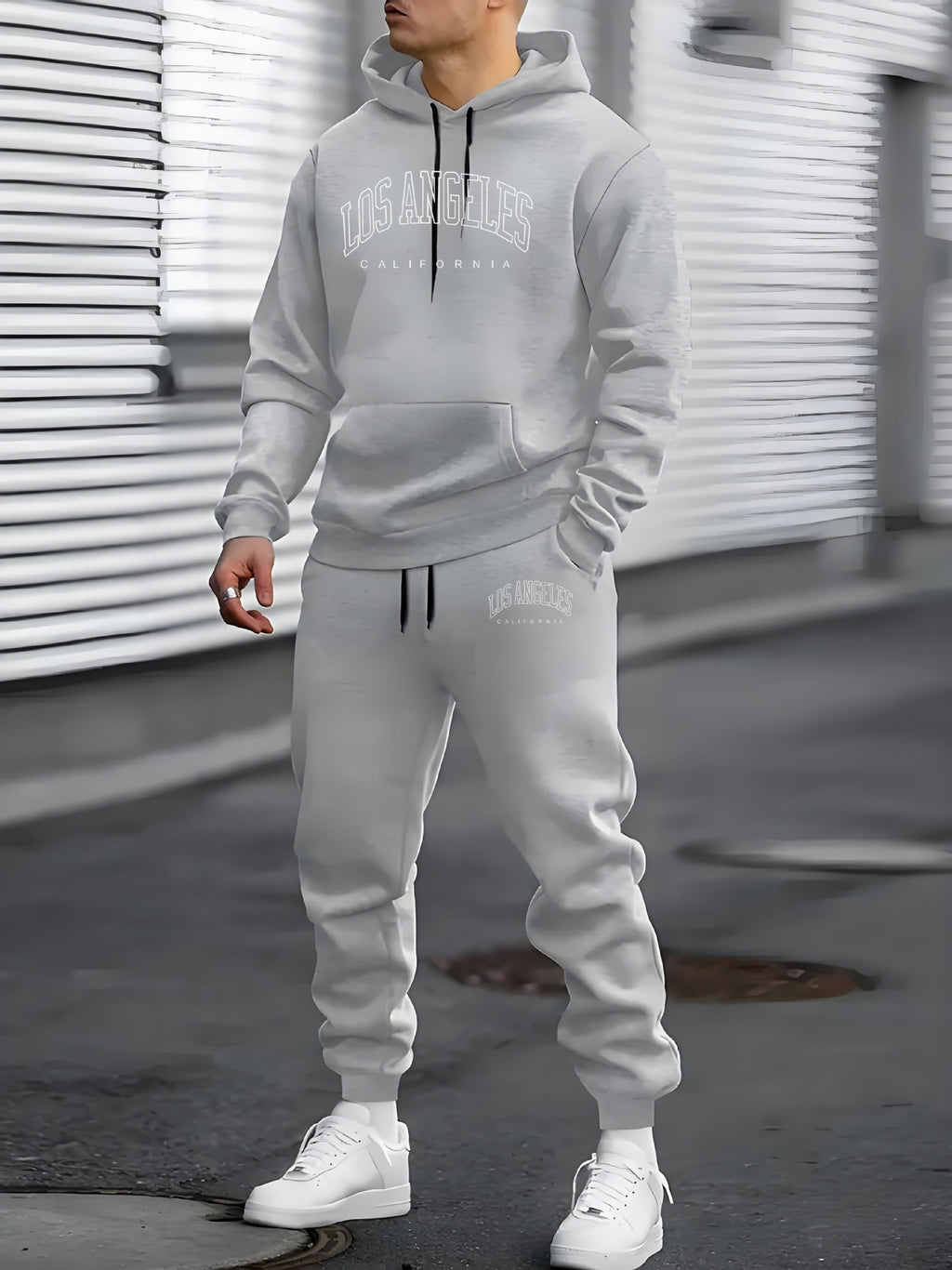 Men’s Los Angeles Hoodie Tracksuit – Casual Streetwear Sweatshirt & Jogger Set