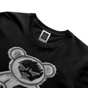 Hand-drawn teddy bear graphic t-shirt with bold sketch illustration on premium streetwear tee