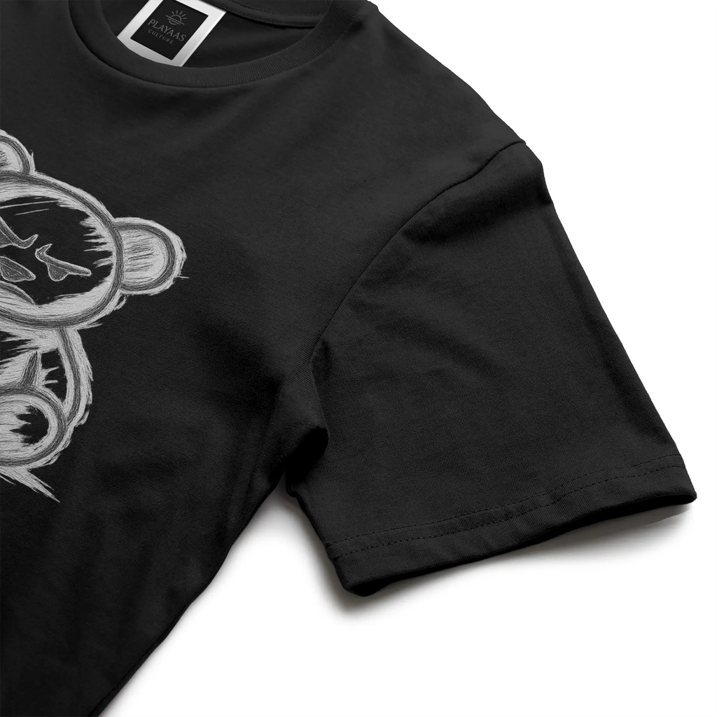 Hand-drawn teddy bear graphic t-shirt with bold sketch illustration on premium streetwear tee