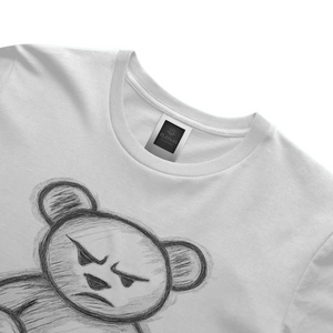 Hand-drawn teddy bear graphic t-shirt with bold sketch illustration on premium streetwear tee