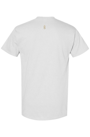 PLAYAAS CULTURE® graphic T-shirt featuring vintage coastal road-trip artwork with surf, car, palm trees, and sunset illustration, available in black and white.