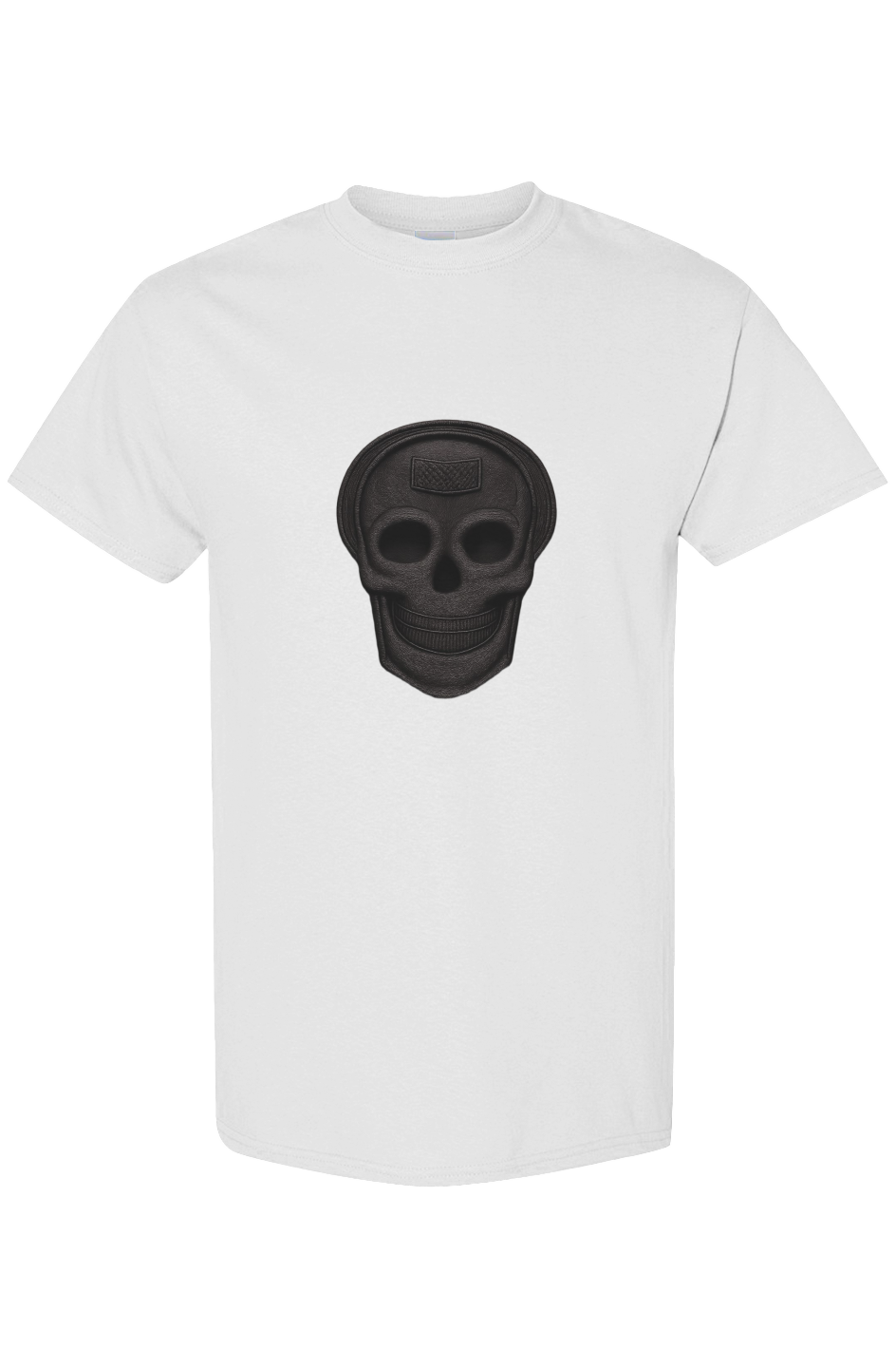 Luxury streetwear T-shirt featuring skull front graphic and dripped cross back design. PLAYAAS CULTURE® delivers bold symbolism, premium fit, and Blackpresure-driven identity.