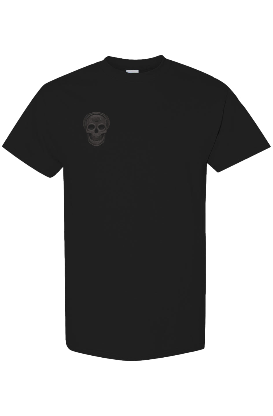 PLAYAAS CULTURE Blackpressure white t-shirt front view skull logo