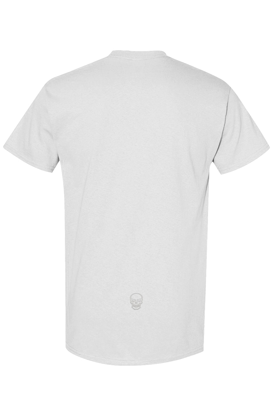 PLAYAAS CULTURE Blackpressure white t-shirt front view skull logo