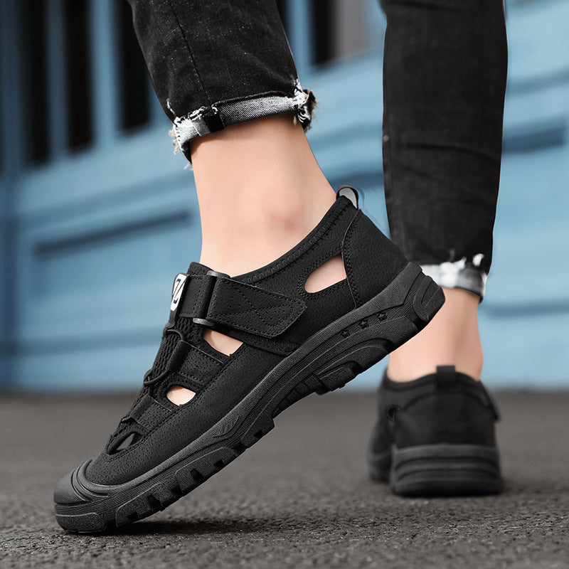 Non-Slip Hollowed-Out Toe Shoes Versatile Casual Sandals