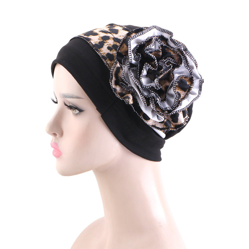 With Side Floral Design Headscarf-style Hat Chemo Postpartum Hair-protecting Cap