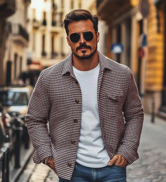 Mens 3D Digital-print Loose-fit Jacket