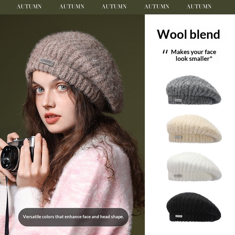 Womens Cozy Soft Wool Knit Beanie For Fall And Winter