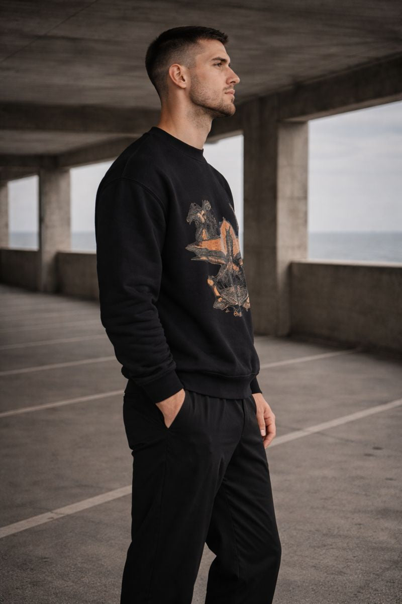 PLAYAAS CULTURE® Coastal Narrative Crewneck – Black