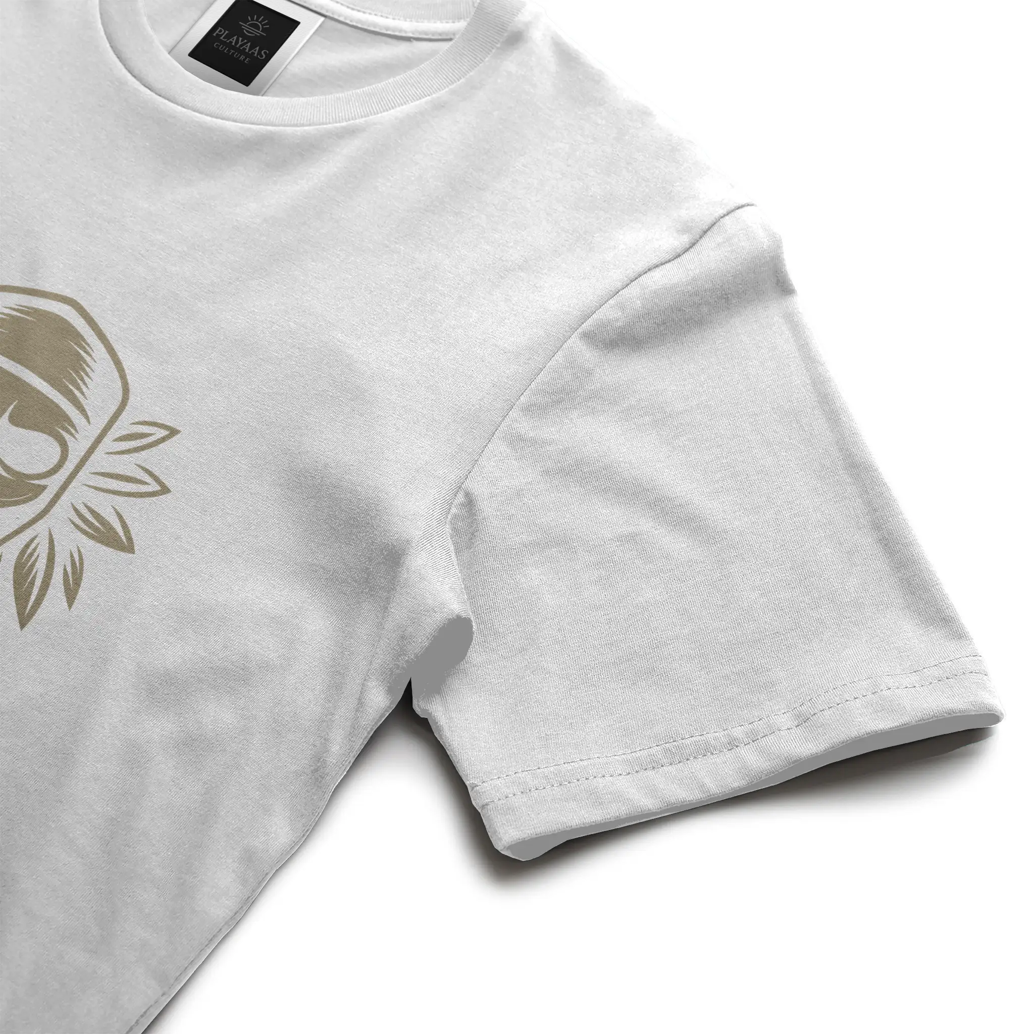 PLAYAAS CULTURE® Culture Guardian t-shirt featuring a symbolic mask-inspired face with leaf elements representing wisdom, identity, and cultural protection.