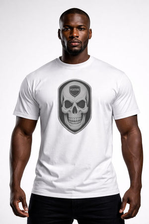 Dominion Skull Tee by PLAYAAS CULTURE featuring bold skull crest graphic and premium streetwear design
