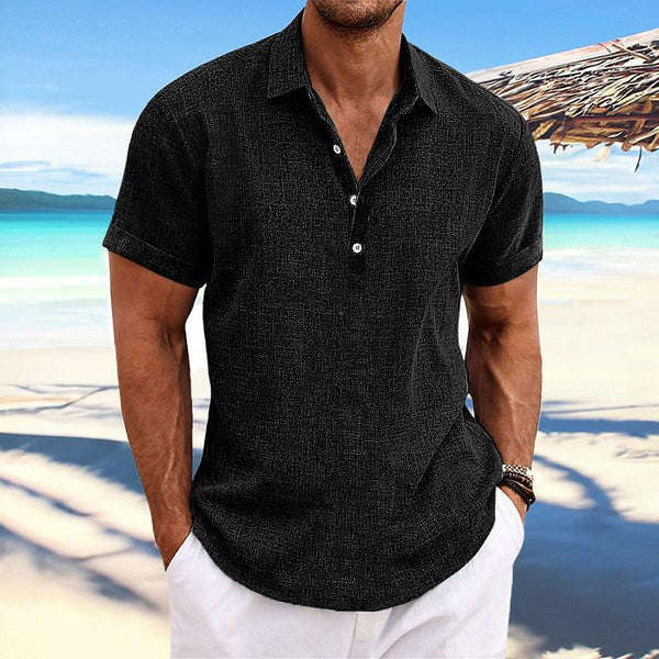 Men’s Business Casual Shirt with Lapel Collar – Smart Slim Short Sleeve PLAYAAS CULTURE 