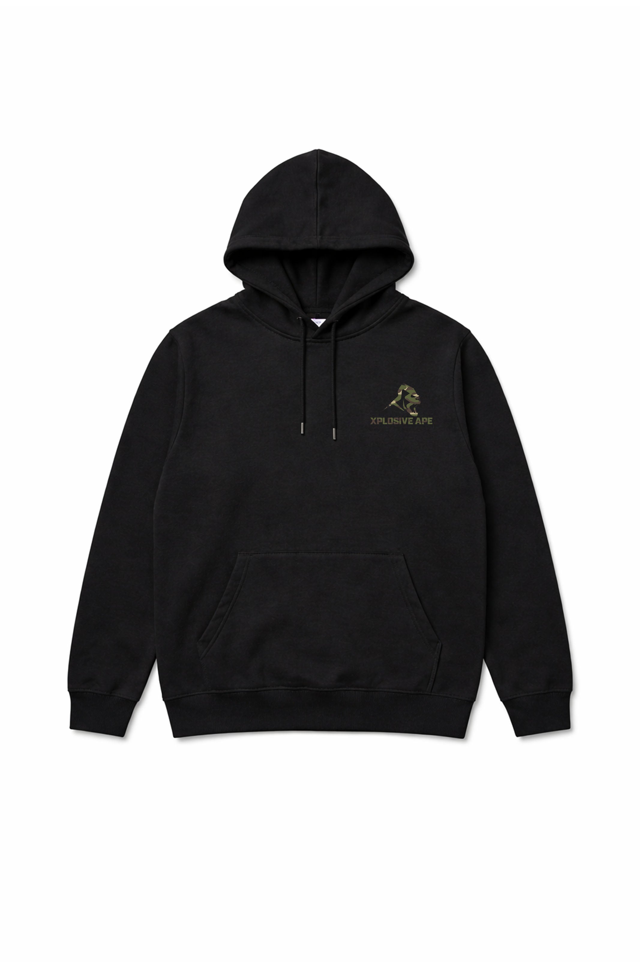 Essential Camo String Hoodie - Black