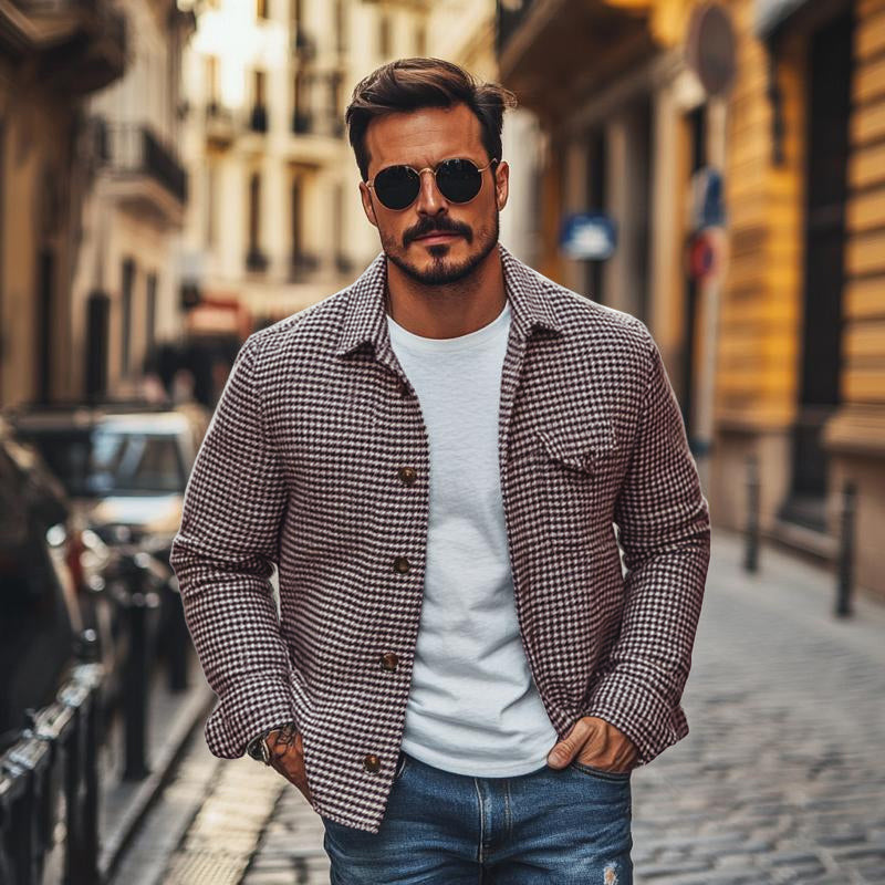 Mens 3D Digital-print Loose-fit Jacket