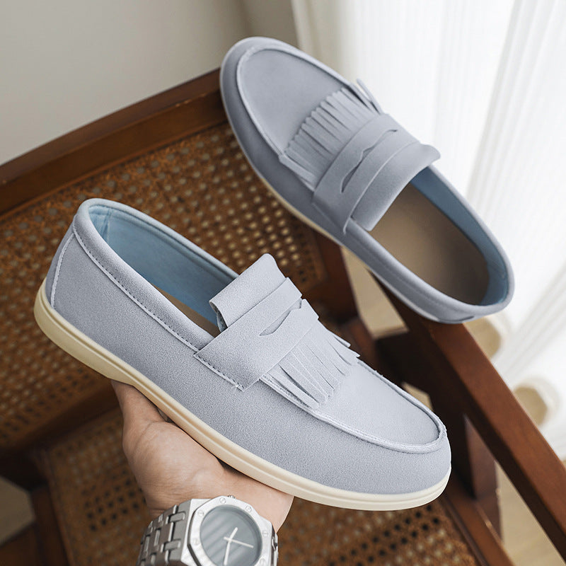 Mens Matte Leather Loafer Slip-on Shoes