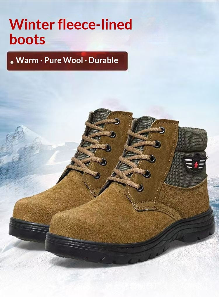 Mens Sheepskin-Trimmed Thermal Cotton Boots