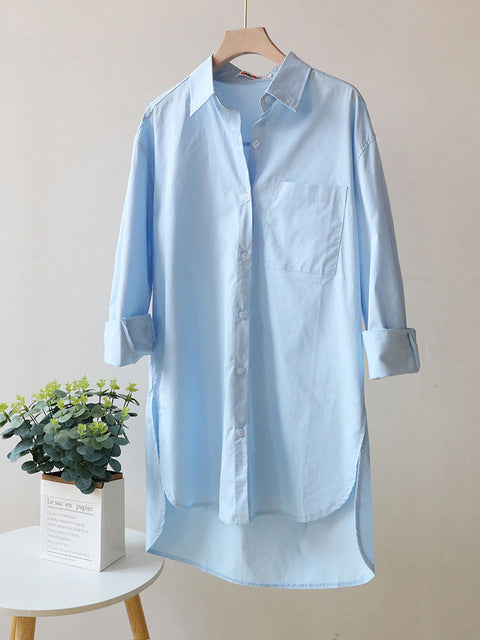 Spring Women's Long Sleeve Shirt Dress – Elegant Button Down Casual Chic Dress