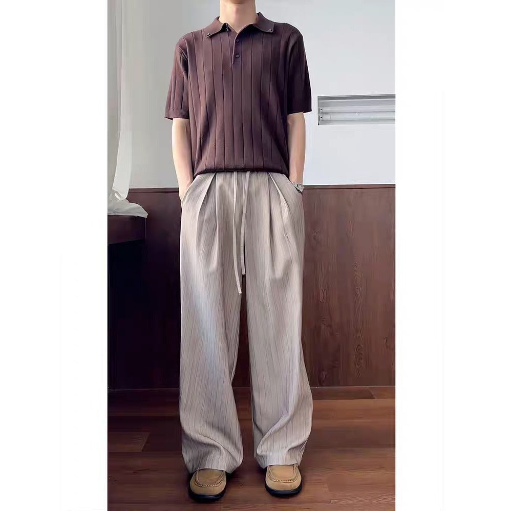 Men’s Stylish Loose-Fit Straight-Leg Pants – Casual Fashion Trousers