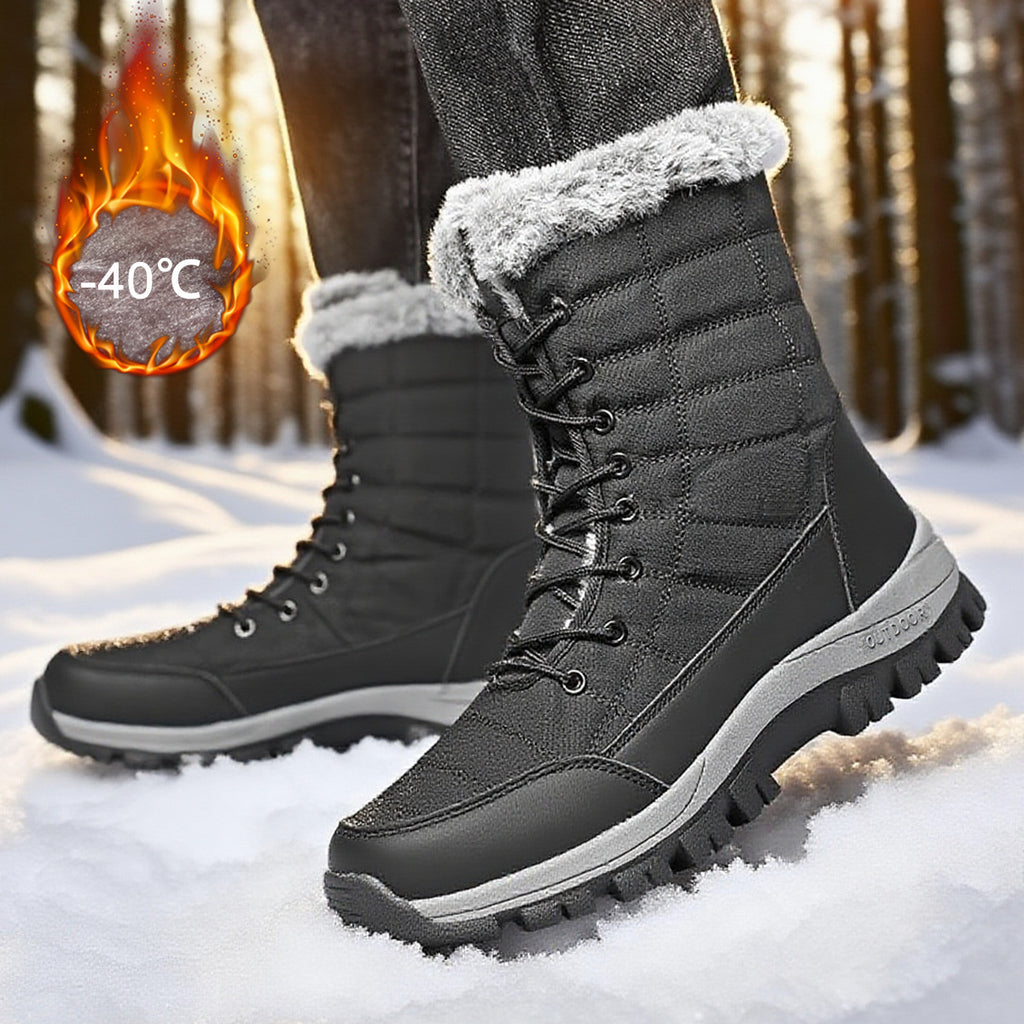 Mens Non-Slip Thickened Extra-Long-Pile Outdoor Sports Boots