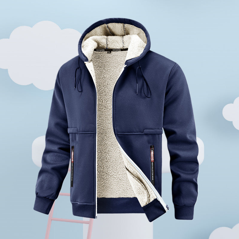 Mens Thickened Winter Outdoor Lambswool Jacket