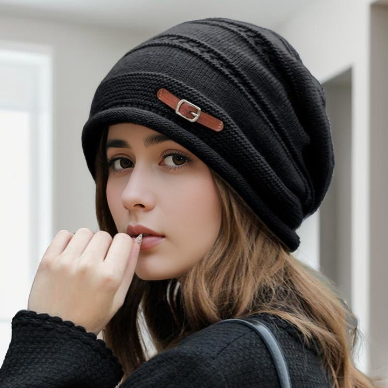 Womens Knitted Wool Hat For Fall And Winter