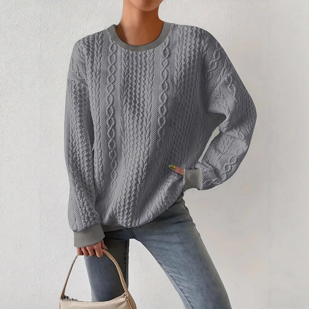 Womens Relaxed-fit Crew-neck Long-sleeve Sweatshirt In A Laid-back Style