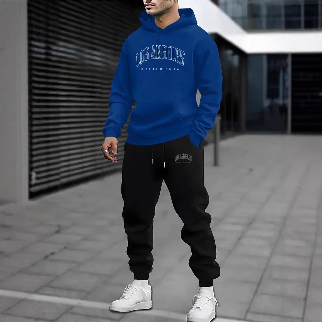 Men’s Los Angeles Hoodie Tracksuit – Casual Streetwear Sweatshirt & Jogger Set