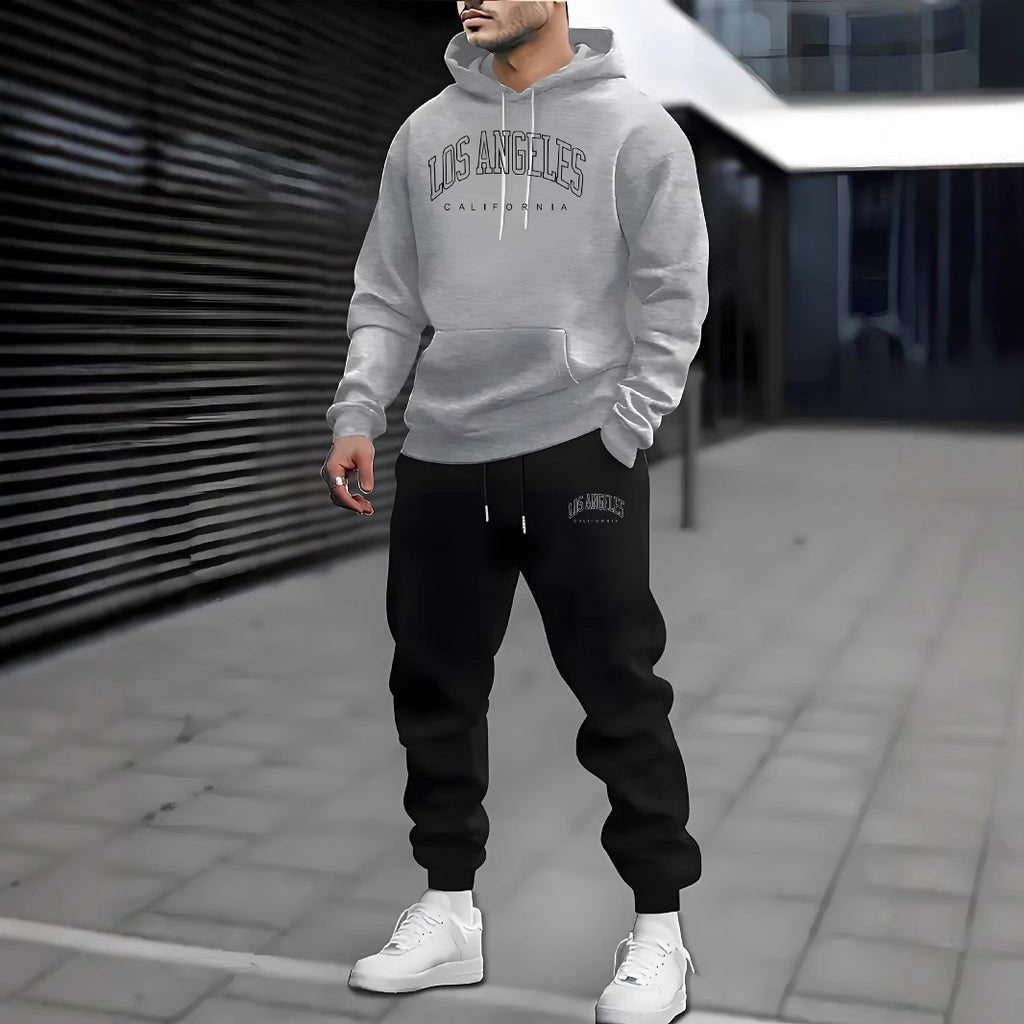 Men’s Los Angeles Hoodie Tracksuit – Casual Streetwear Sweatshirt & Jogger Set