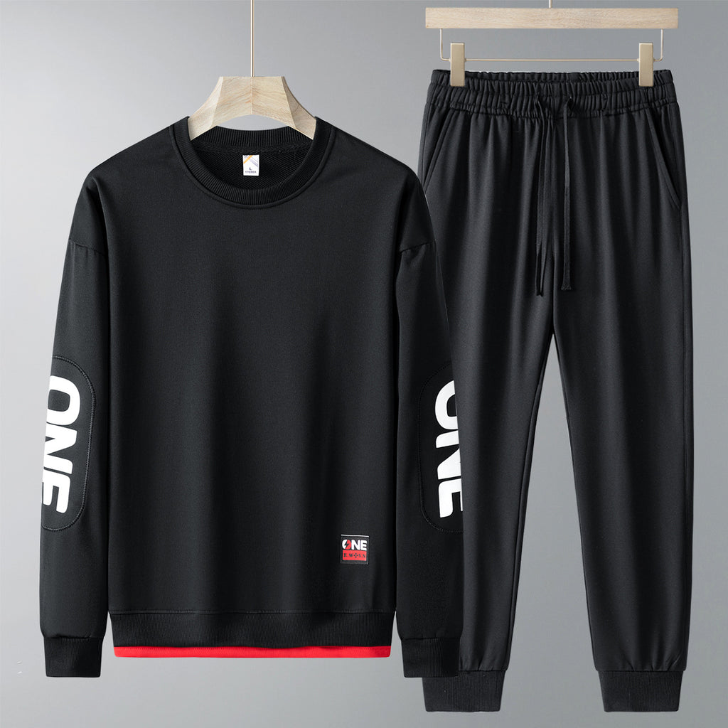 Spring And Autumn New Casual Sweatshirt Trousers Set For Men