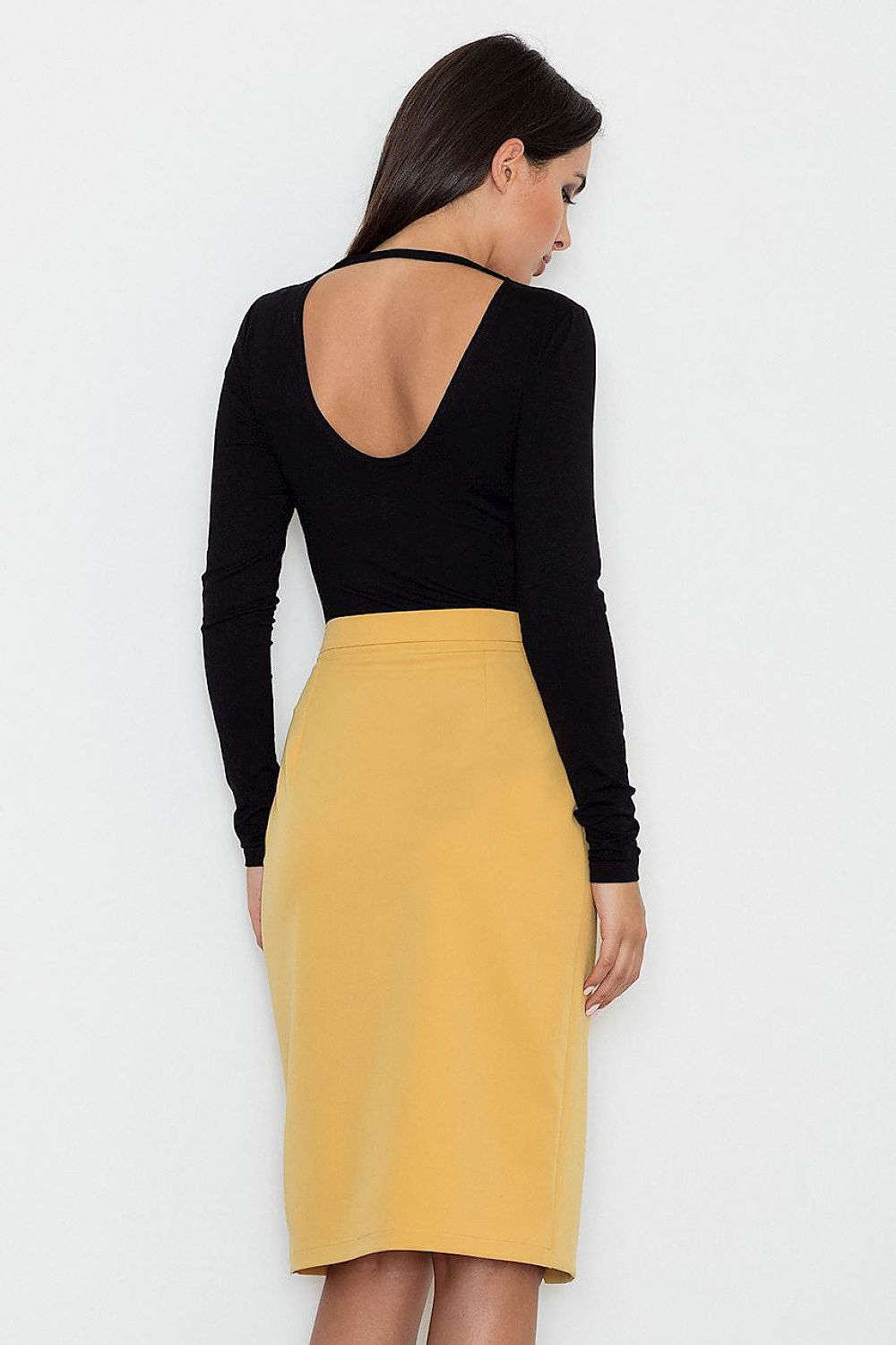 Women’s Elegant Front Flap Skirt with Belt