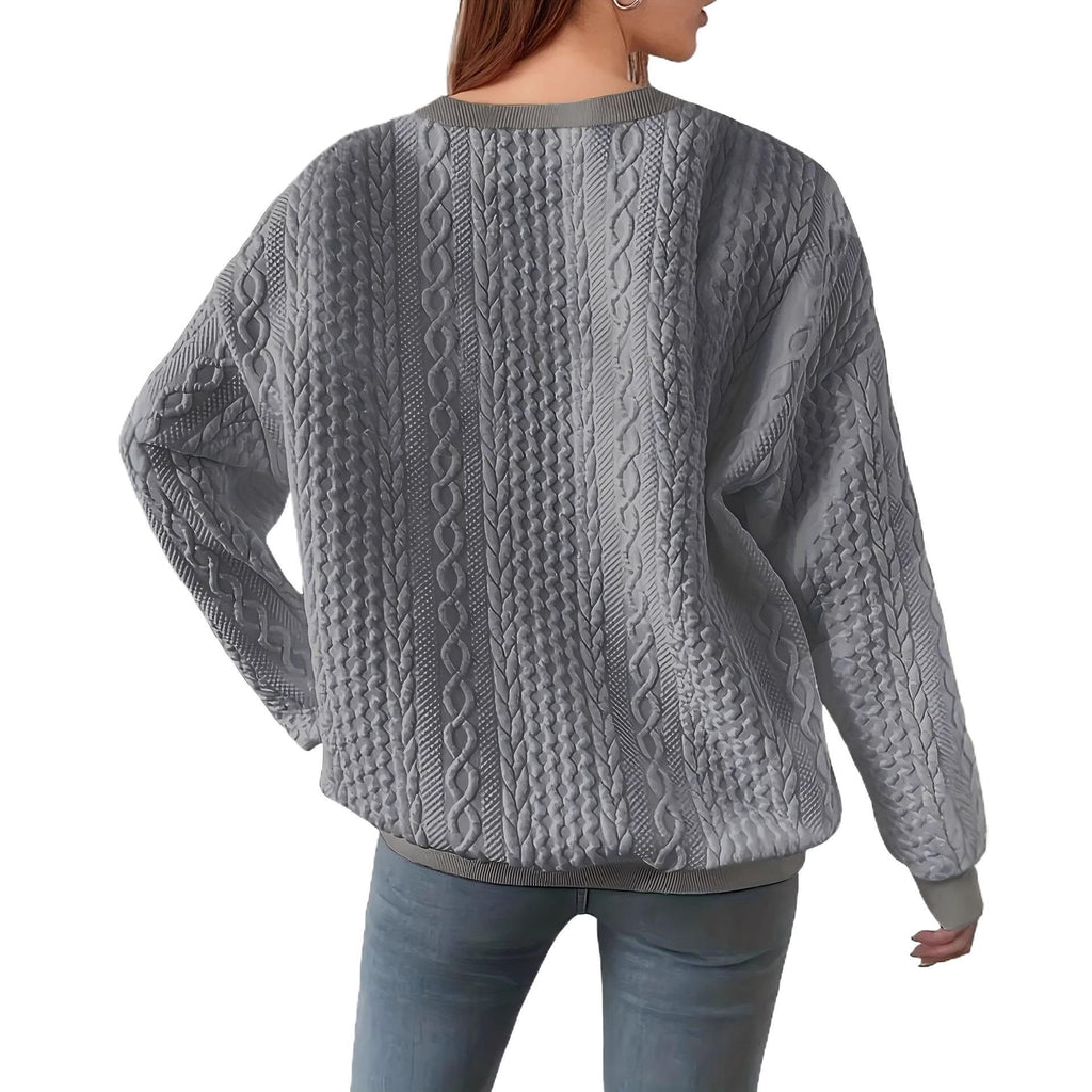 Womens Relaxed-fit Crew-neck Long-sleeve Sweatshirt In A Laid-back Style