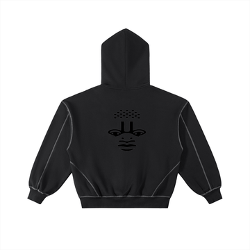 Contrast-Stitched Boxy Fleece Zip Hoodie PLAYAAS CULTURE 