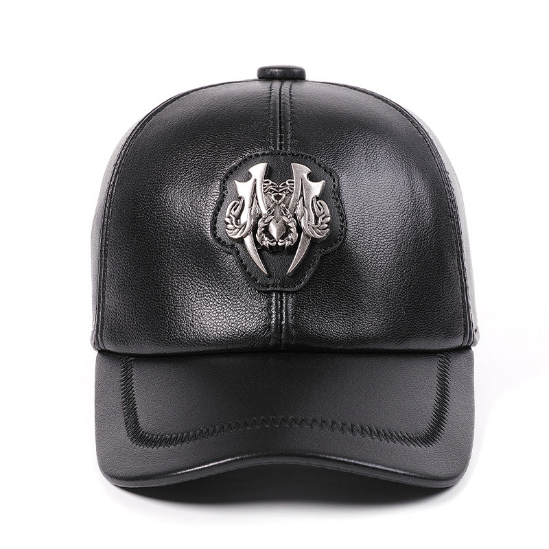 genuine-leather-peaked-cap-goat-skin-unisex