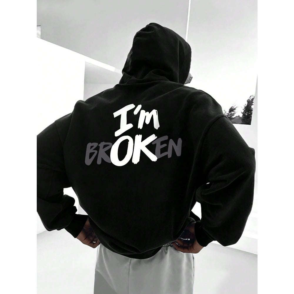 "I’m OK" Graphic Hoodie – European Size | Men’s Hip Hop Streetwear Pullover PLAYAAS CULTURE 