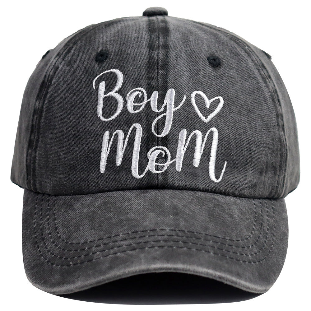 Boy Mom Ponytail Hat For Women, Mothers Day Birthday Mama Gifts, Adjustable Embroidered Cotton Ponytail Baseball Cap
