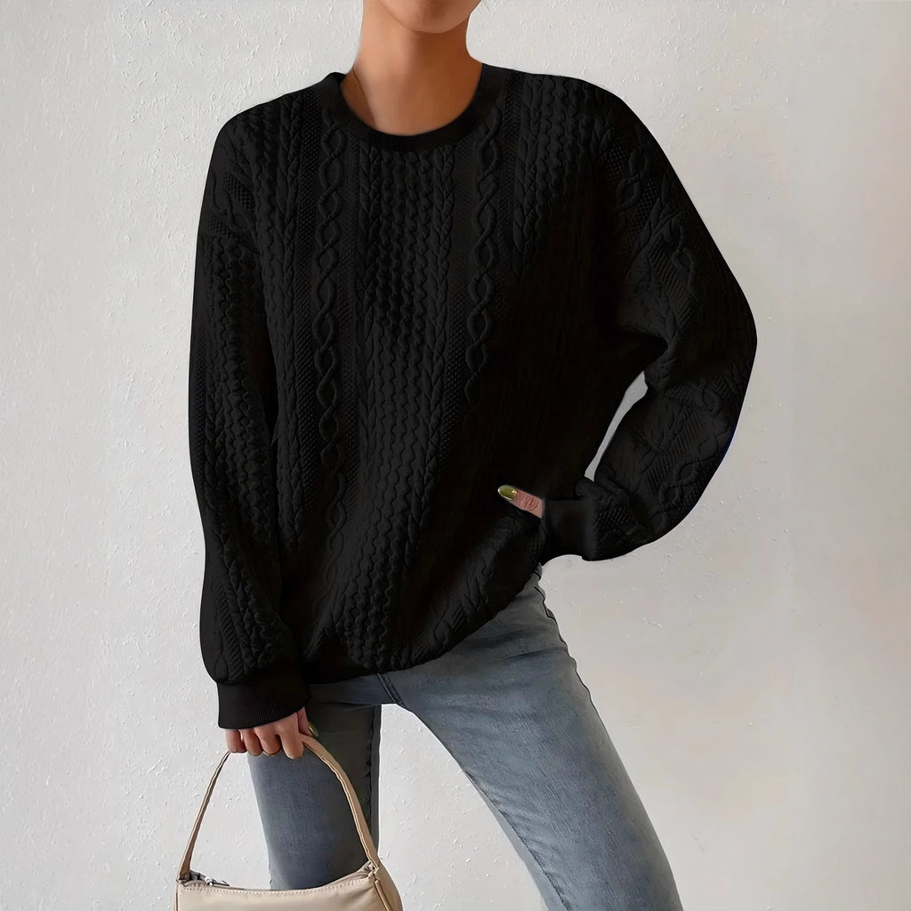 Womens Relaxed-fit Crew-neck Long-sleeve Sweatshirt In A Laid-back Style