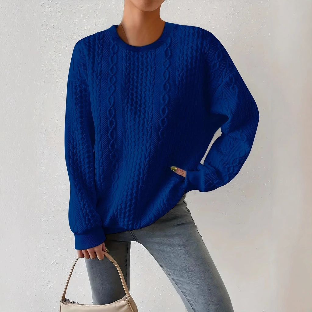 Womens Relaxed-fit Crew-neck Long-sleeve Sweatshirt In A Laid-back Style