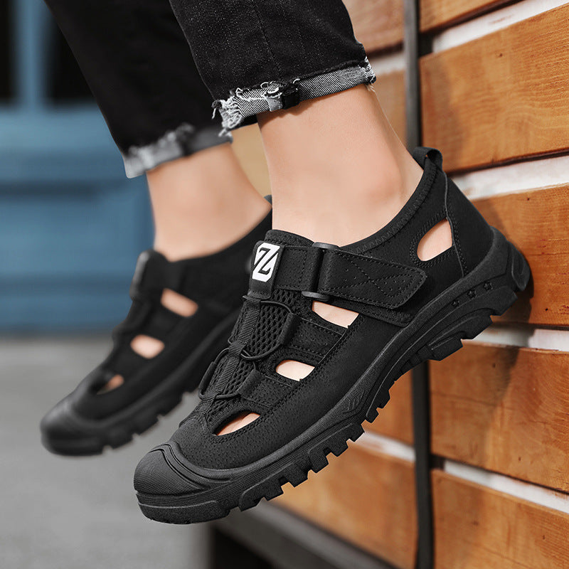 Non-Slip Hollowed-Out Toe Shoes Versatile Casual Sandals