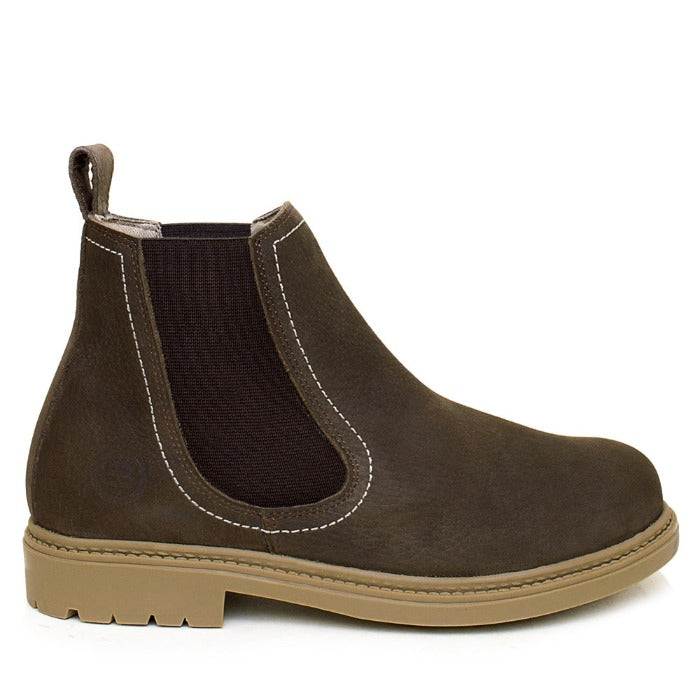 Toddy Short Boot brown nubuck leather with non-slip sole and cushioned footbed