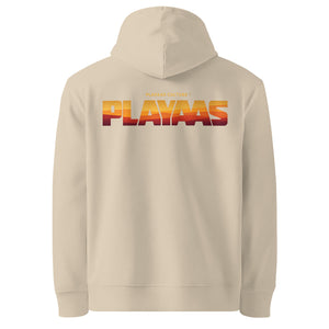 PLAYAAS CULTURE® luxury streetwear hoodie featuring a bold architectural PLAYAAS wordmark with a refined abstract interior pattern on a structured heavyweight silhouette.